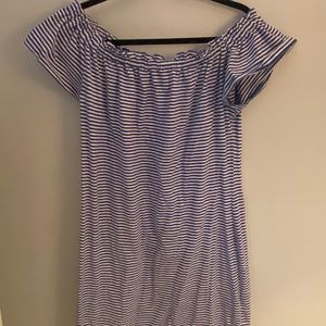 Vineyard Vines pinstripe off the shoulder dress🐳